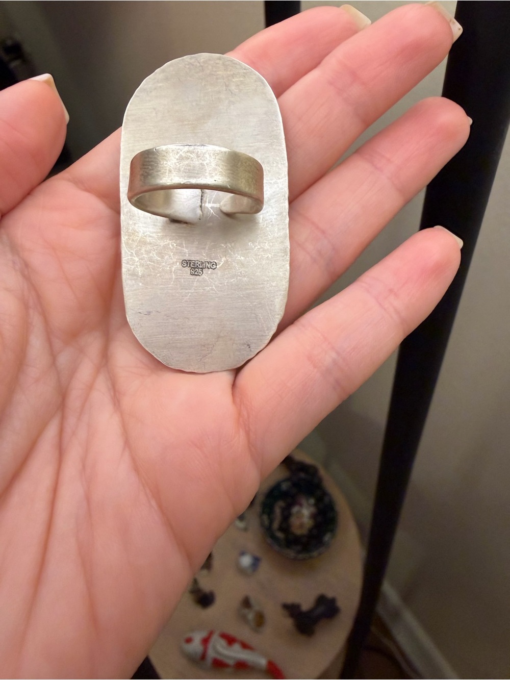 Sterling silver 925 , pink dahlia , adjustable ring - Picture 3 of 4